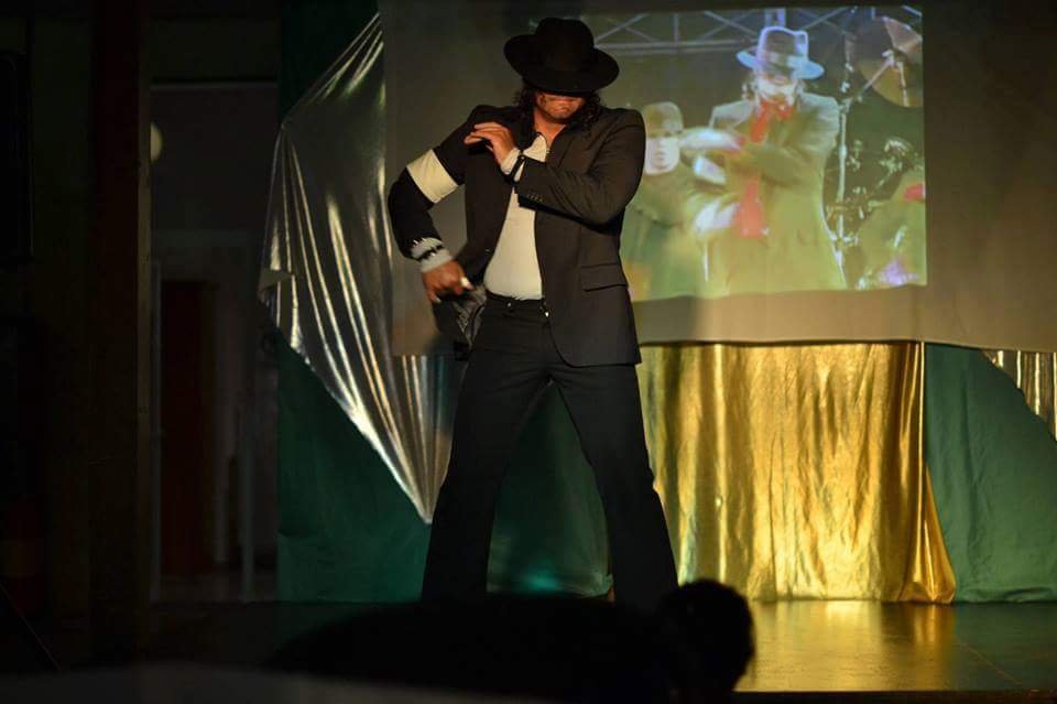 Michael Jackson Dangerous era tribute performer on stage during live show